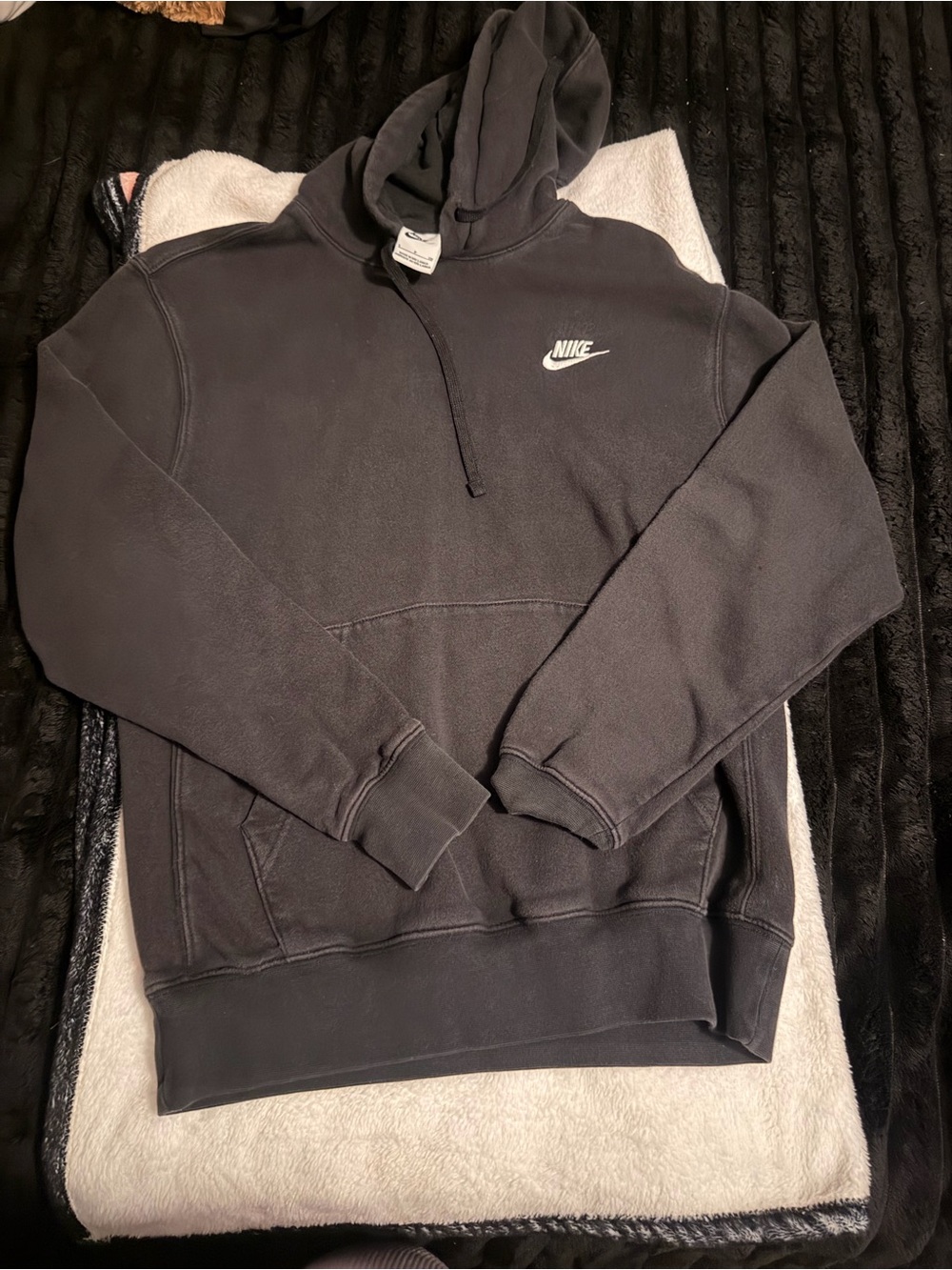 Nike Dark Gray Pullover Hoodie with White Swoosh